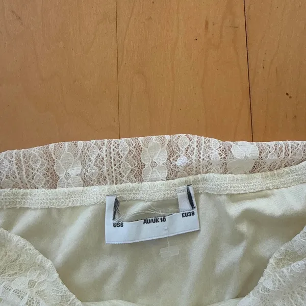 Princess Polly Maidie cream asymmetric lace mini skirt - Image 4