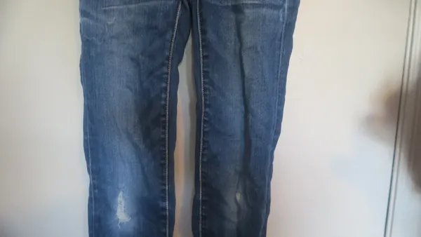 American Eagle Outfitters super stretch super low jegging AEO denim jeans in dark wash blue size 00 short. - Image 3