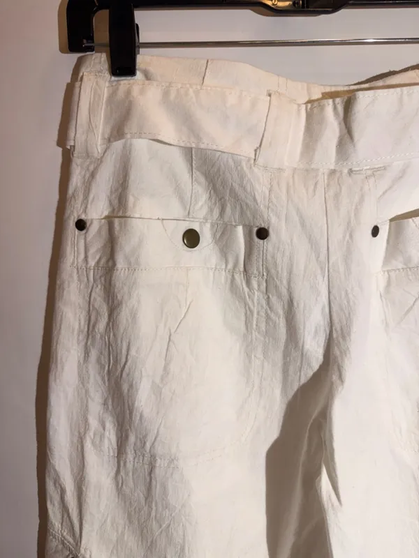 Free People Tidal Wave Cropped Cargo Culotte Pants O Ring Linen Size 0 - Image 9