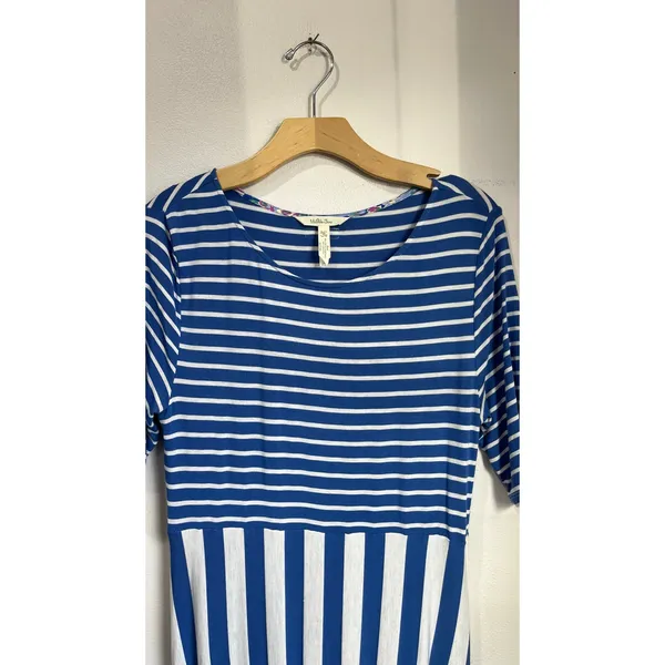 Matilda‎ Jane The Road Ahead Stripe Maxi Dress Blue White Pockets Sz M - Image 8