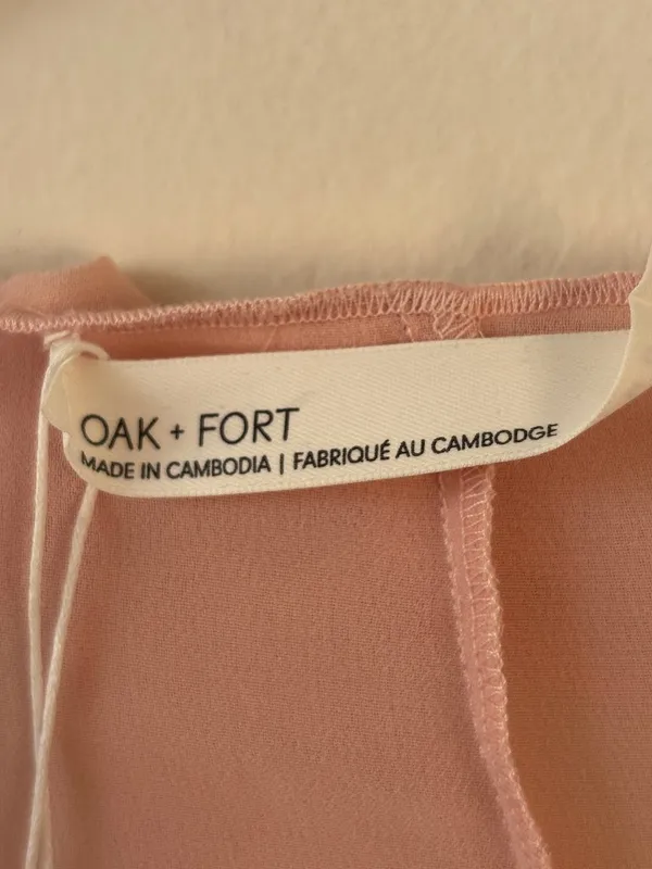 Oak and Fort Pink Ruffle Chiffon Top - Size Medium - Image 3