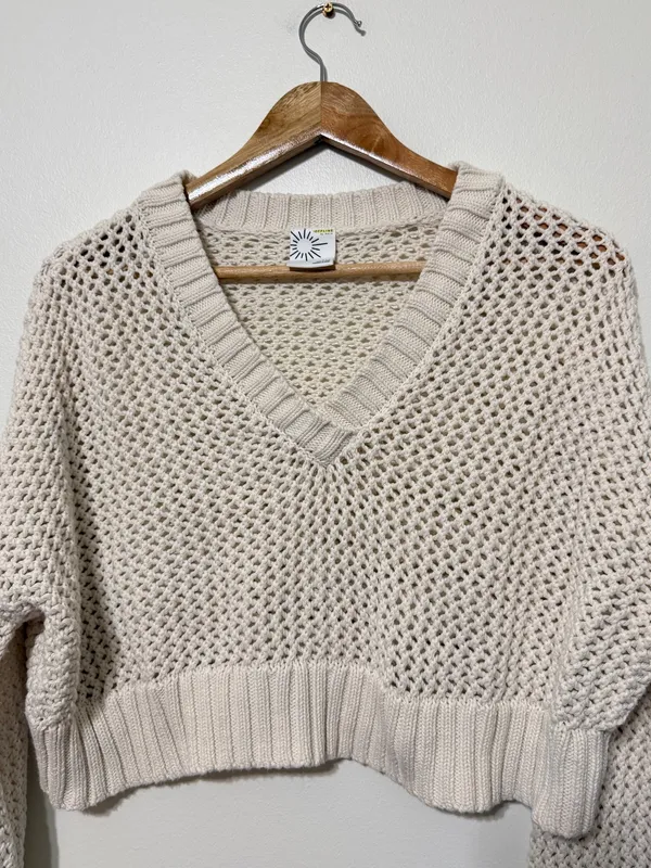 Aerie Crochet Knit Sweater Size Small - Image 4
