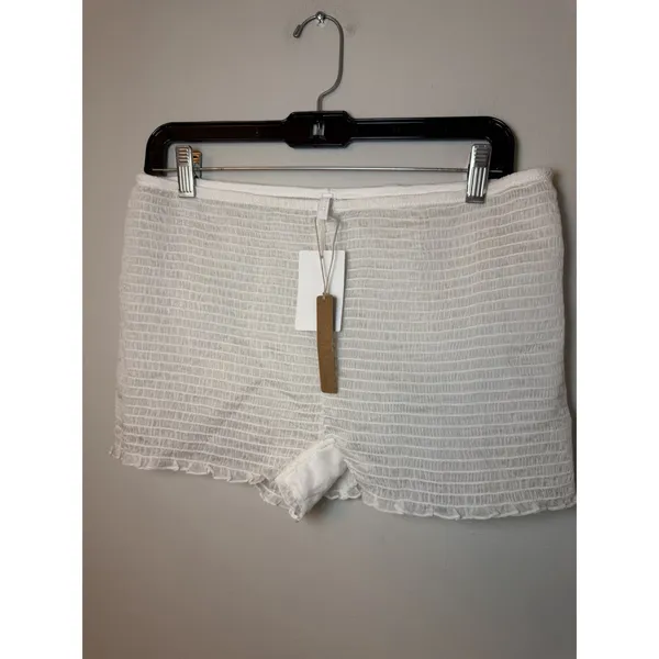 Skims 100% Silk Smocked Shear Boy Shorts Underwear PJ Bottom Sz L NWT $48 - Image 4