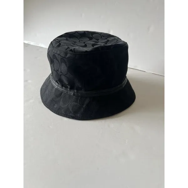 Coach Monogram Jacquard Bucket Hat Black Y2K Vintage size p/S - Image 2