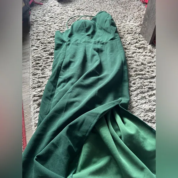 Hello Molly taking it back forest green one shoulder midi‎ dress - Image 7