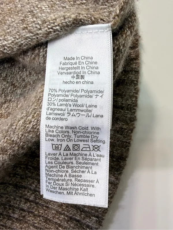J. Crew Lambs Wool Blend Brown Crewneck Sweater Size Medium - Image 6