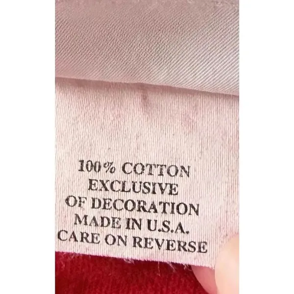Y2K Hot Cotton Marc Ware L Red Long Sleeve Graphic Tee Made in USA - Image 3