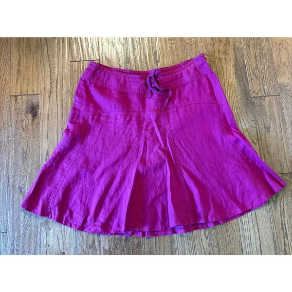 Athleta 100% linen fuschia aline miniskirt xl - Image 2