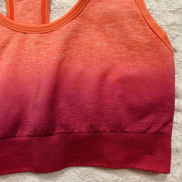 Gymshark Adapt Ombre Seamless Sports Bra Orange‎ Pink Racerback GLSB5546 Small - Image 5
