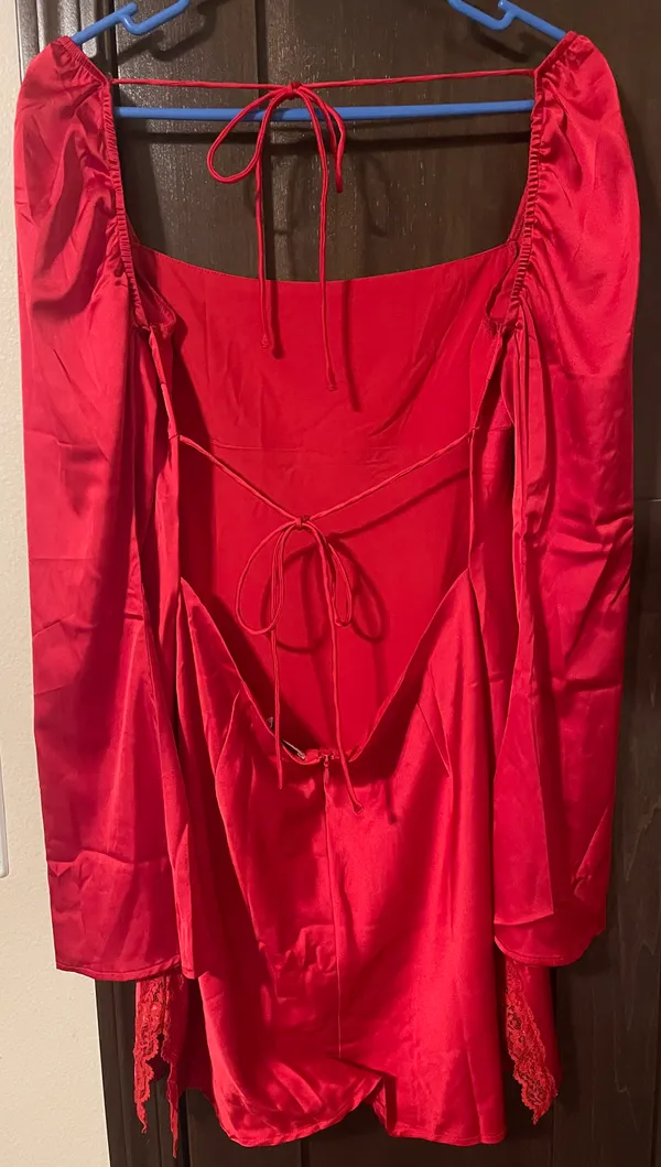Princess Polly BERESFORD LONG SLEEVE MINI DRESS RED - Image 4