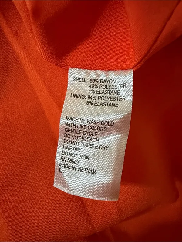 Alex Marie Bright Vanya V-Neck Orange Tiered Flutter-Sleeve Dress - Image 9