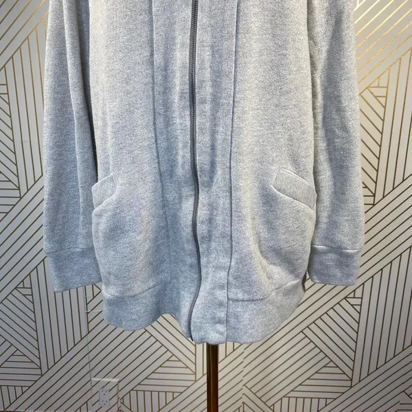 Anthropologie Pure + Good Zip Sweatshirt‎ Jacket Terry Cotton Gray Size Large - Image 4