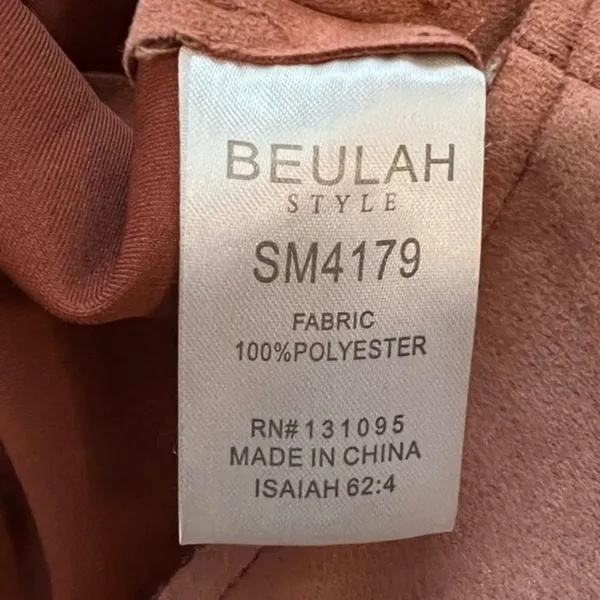Beulah Faux Suede Coral Fringe Jacket Western Boho Cowgirl Style Size L - Image 6