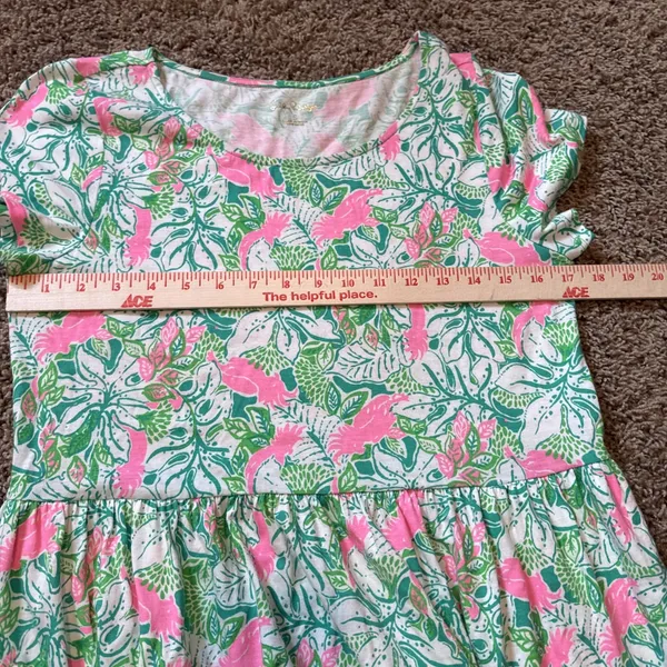 Lilly Pulitzer Geanna Short Sleeve Swing Dress Botanical Green Just Wing It Sm - Image 6