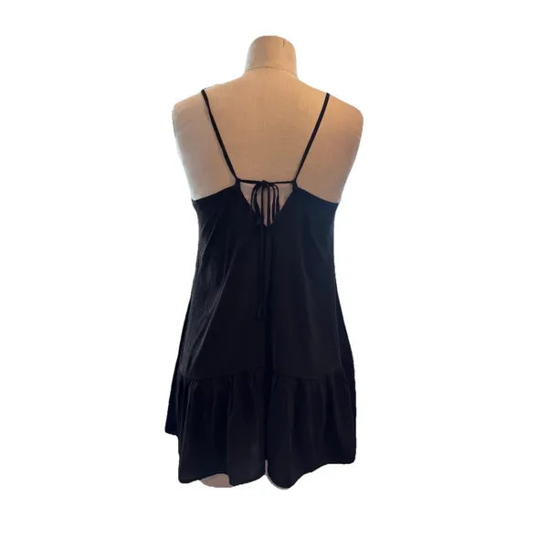 Abercrombie & Fitch Black Drop Waist Dress in Women’s Small, Tie Back , Mini - Image 2