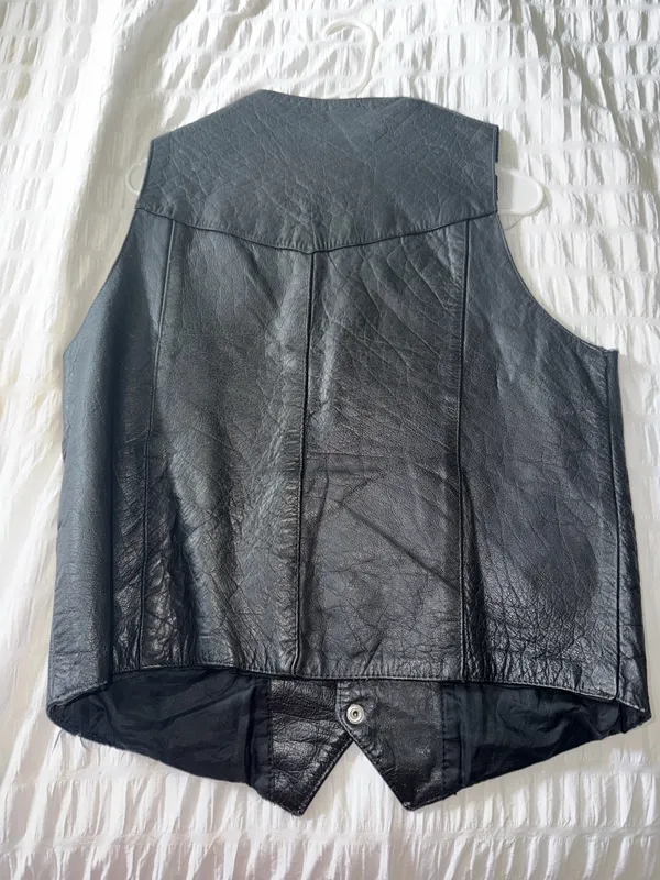 Leather Vest Black Size L - Image 2