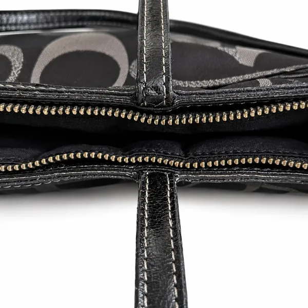 Coach Signature Black & Silver Jacquard Tote Bag – Style F20429 - Image 7