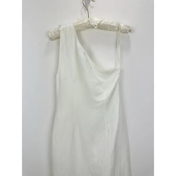 Madewell One Shoulder Midi Dress Linen Blend Lighthouse Minimalist US 4 NWT - Image 9