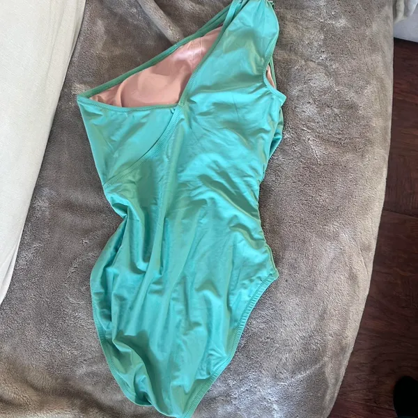 J crew one shoulder minty green bathing suit one piece - Image 4