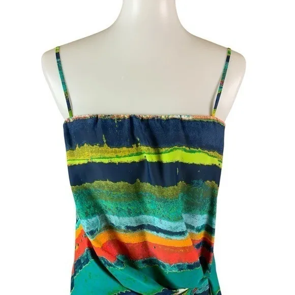 Rachel Rachel‎ Roy Multicolor Striped Asymmetrical Draped Dress Medium - Image 2