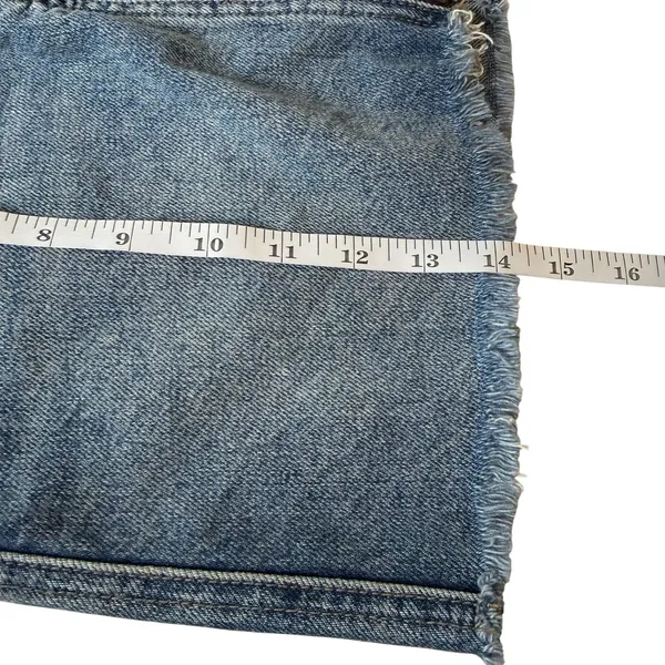 We The Free Denim Zip Up Mini Skirt Raw Hem Size 24 Coastal Cowgirl Concert Boho - Image 8