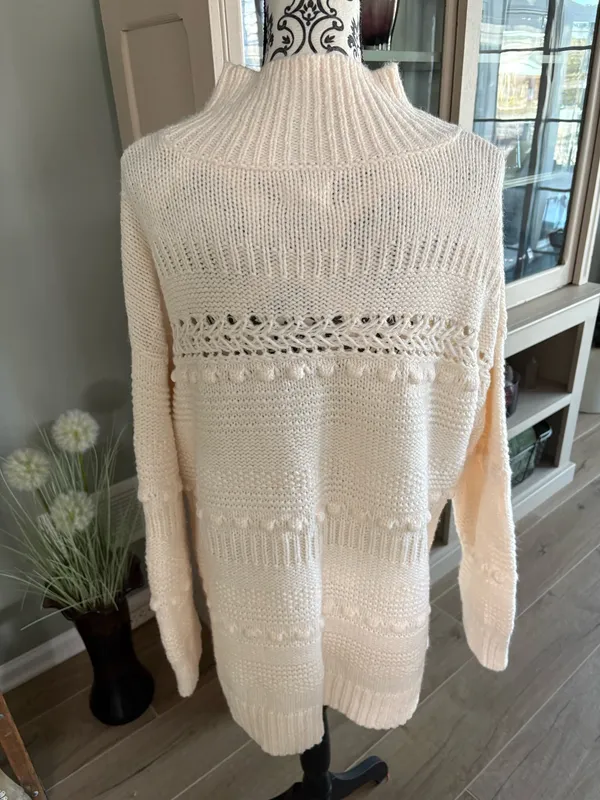 Blue and gray size XL beige high neck, sweat sweater - Image 3