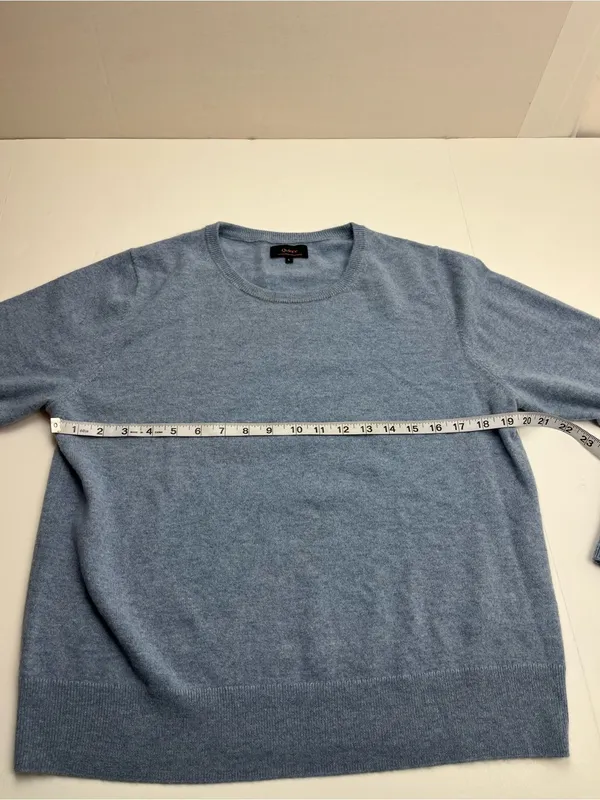 Quince 100% Mongolian Cashmere Crewneck Sweater Faded Denim Blue Womens Large - Image 5