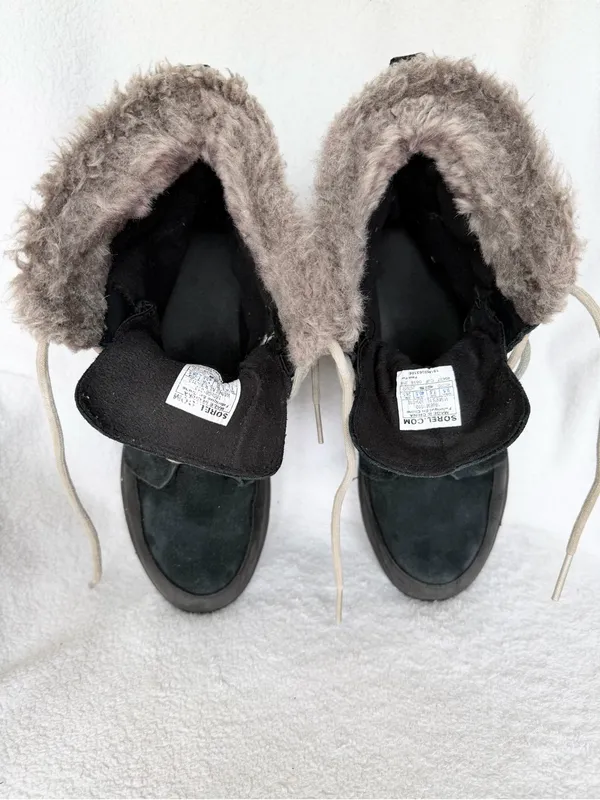 Sorel Explorer Joan Winter Boot Black Lightweight Waterproof Suede Womens Sz 9.5 - Image 8