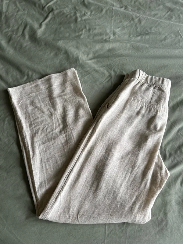 Abercrombie Sloane Linen Blend Tailored Wide Leg Pant - Image 10