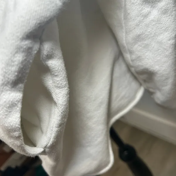Free People White Hooded‎ Balloon Sleeve Sweatshirt Hoodie Oversized XS Pockets - Image 3