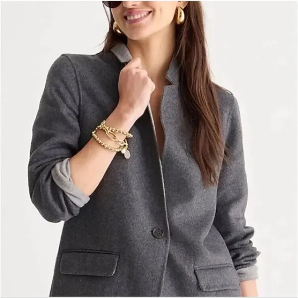 JCrew Leighton Wool Blend Light Gray Blazer Size 2 Office Career - Image 8