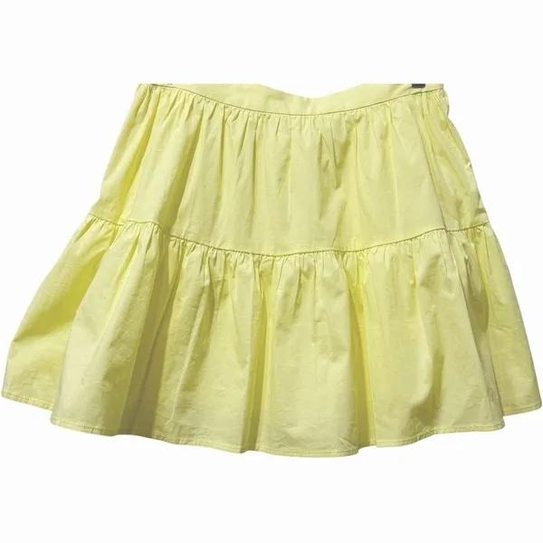 STAUD Tiered Cotton Sea Mini Skirt Sunray‎ Pale Yellow $175 NEW 6 - M - Image 4