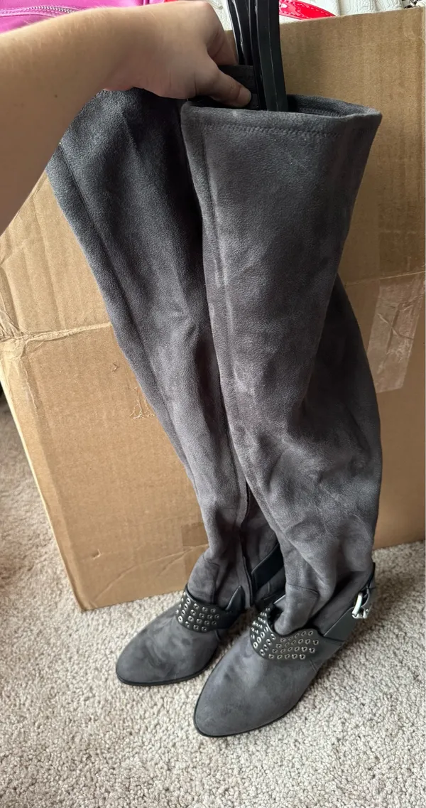 Michael Kors Over the Knee Grey Boots Size 7 - Image 6