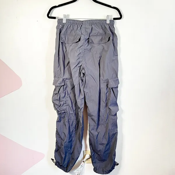 Garage Women's Gray High Waisted Cargo Baggy Parachute Trousers Pants‎ Size XS - Image 2