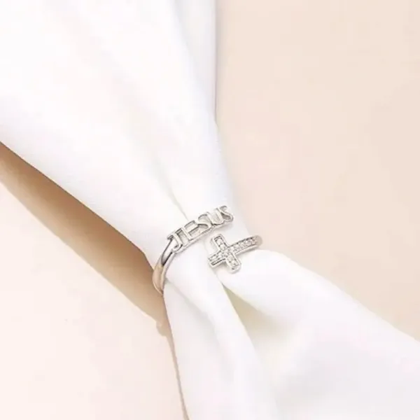 Stainless Steel Silver Engraved Ring “I can do all things” Adjustable Ring S 7-9 - Image 5