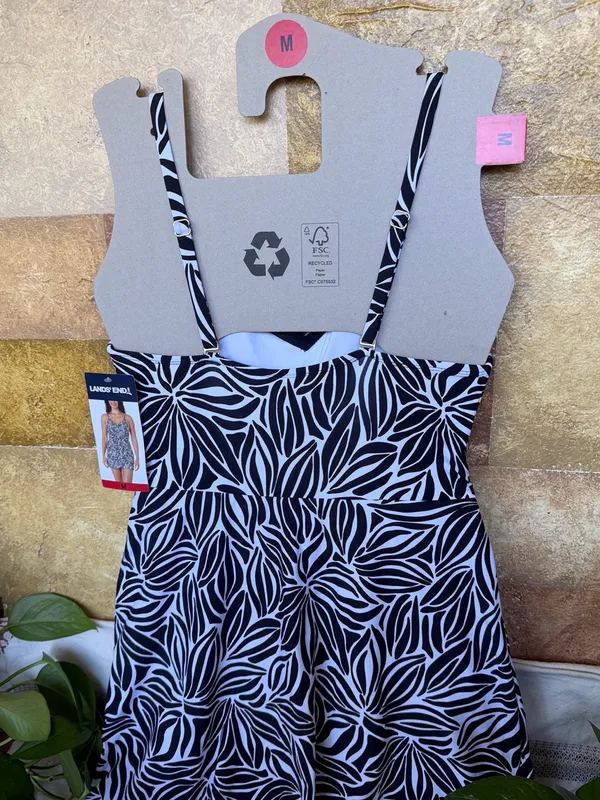 NEW Lands’ End UPF 50+ Adjustable Convertible Swim Abstract Floral Dress, Size M - Image 9