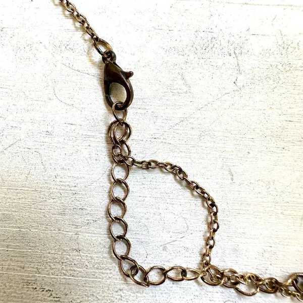 Gold tone yellow circle long chain necklace - Image 4