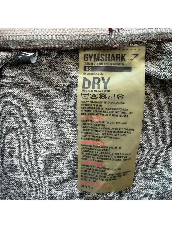 Gymshark Flex Seamless Grey Burgundy Contour Workout Leggings XS Dry Gym - Image 5