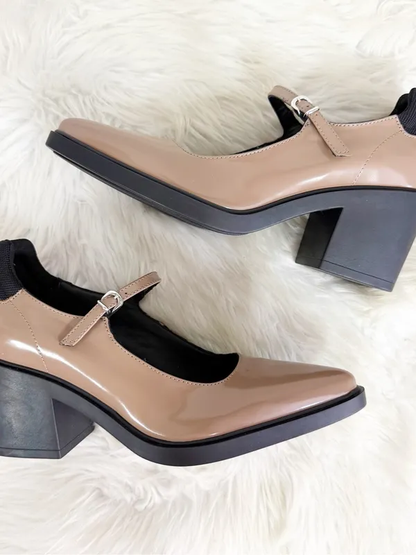 Aquatalia Casha Weatherproof Leather Mary Jane Pumps Tan Size 7 - Image 6