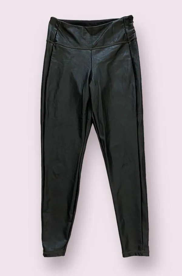 Athleta All Over Gleam Faux Leather Leggings High Rise size small - Image 4