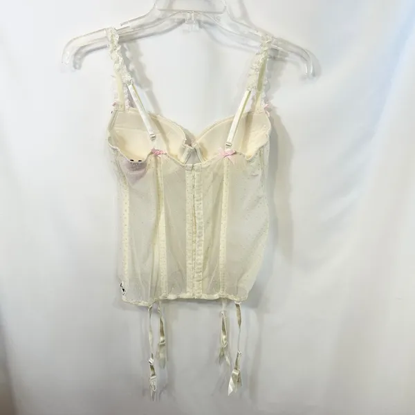 Victoria's Secret Sexy Little Things‎ 36B Bustier Ivory Corset Garter Y2K 175 - Image 3