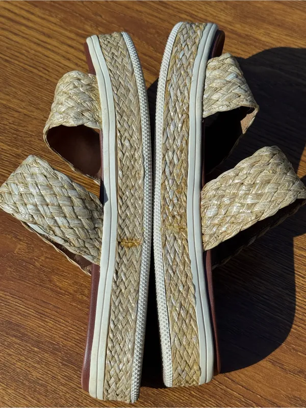 MIA Raffia Platform Slide Sandals Women’s Size 10 Tan Woven Summer - Image 6