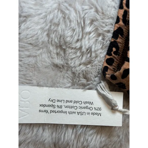 Q-NOVA Organic Cotton Leopard Print Triangle Bralette Adjustable Straps NWT - Image 2