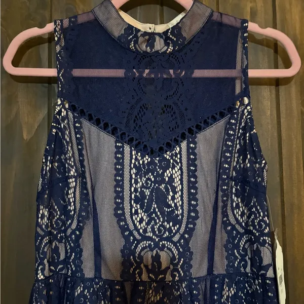Altar’d State navy blue lacy dress Medium NWT - Image 4