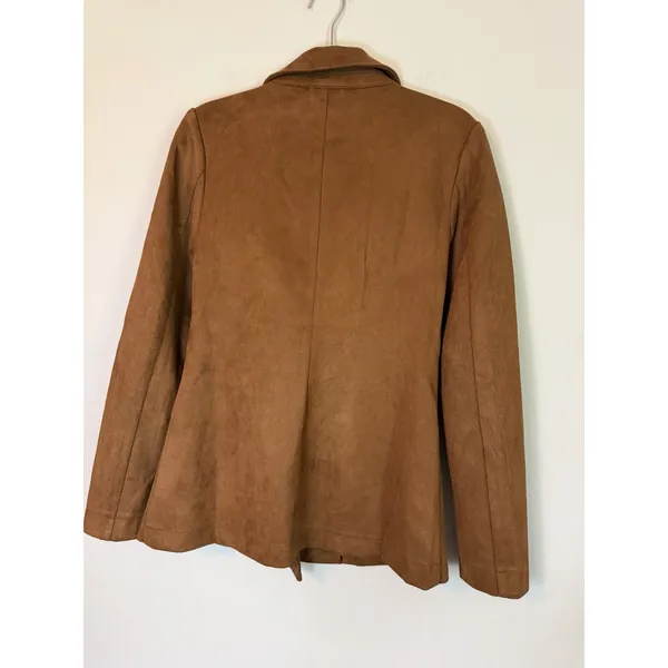 Windsor Faux Suede Brown Double Breasted Blazer XS NWT - Image 2