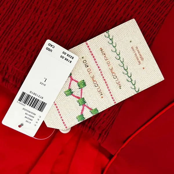 NWT FARM RIO X ANTHROPOLOGIE Strapless Structured Red Heart Mini Dress Sz L - Image 5