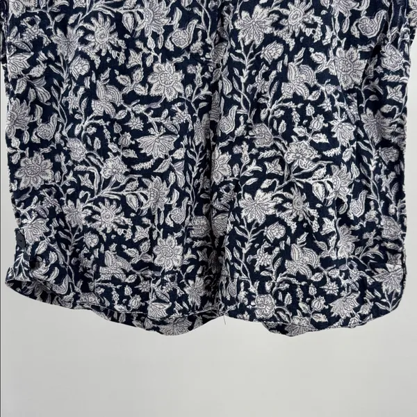 pure Jill 100% Linen Navy Floral Women’s Shorts J.Jill summer vacation beach L - Image 7
