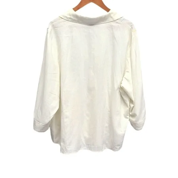 Napa Valley Woman Plus Size Linen Napa Valley‎ Floral Blouse Size 1X - Image 3