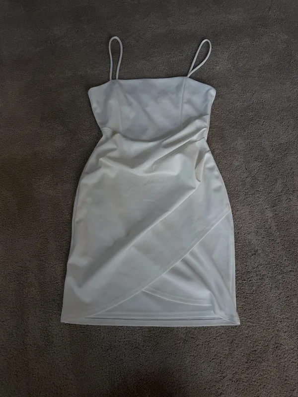 Windsor White Ruched Mini Dress - Image 2