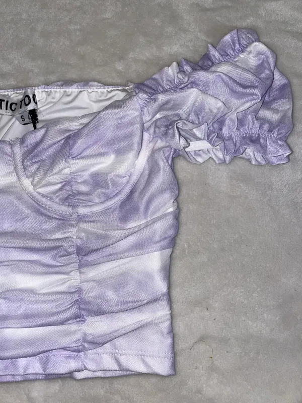 Tic Toc Lavender Tie Dye Crop Top - Image 2